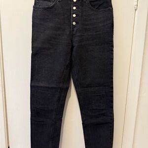 High-Waisted Black Denim Jeans